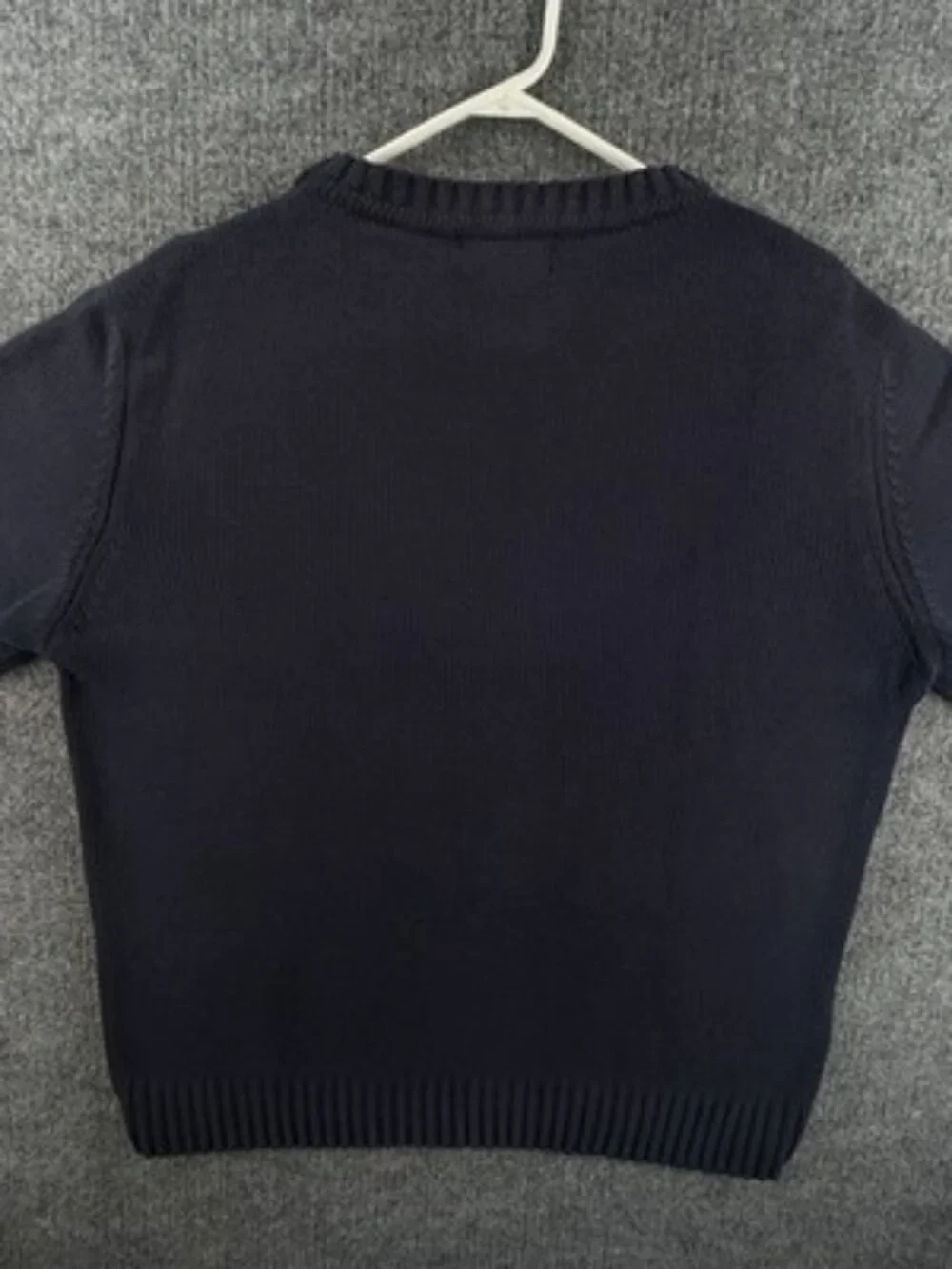Thomas Burberry Crew Neck Logo Long Sleeve Blue Pullover Men Large Sweater Knit